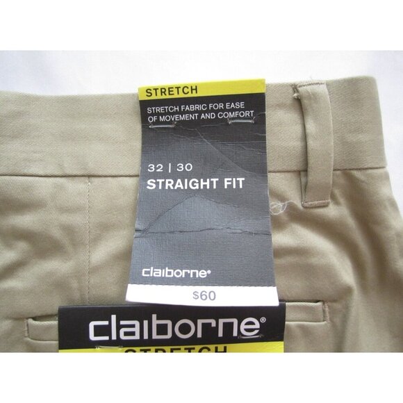 New Men Claiborne Stretch Wrinkle Resistant Straight Fit Pants Sz 32 x 30(MP305) - Picture 3 of 5